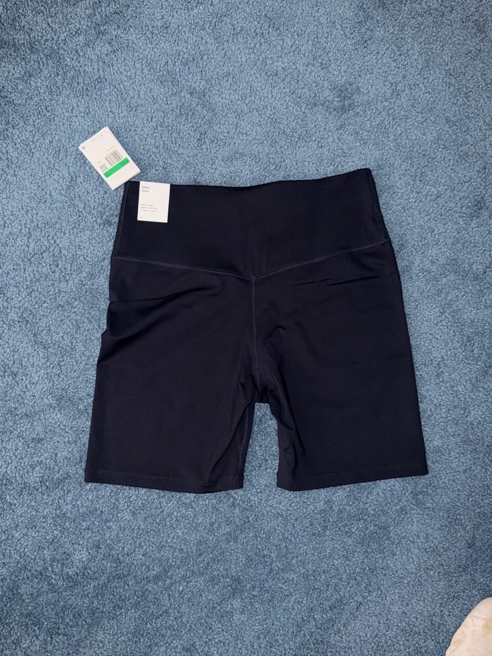 Nike One Black High-Rise Performance Bike Shorts with White Swoosh